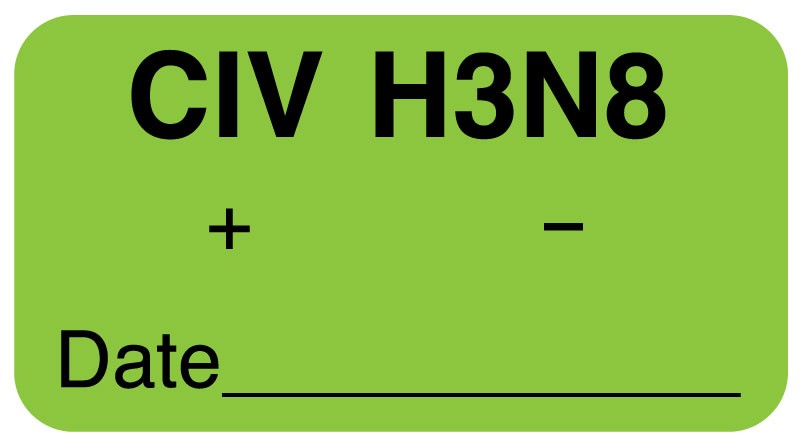 Medical Labels - CIV H3N8 Label, 1-5/8" x 7/8"
