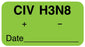 Medical Labels - CIV H3N8 Label, 1-5/8" x 7/8"