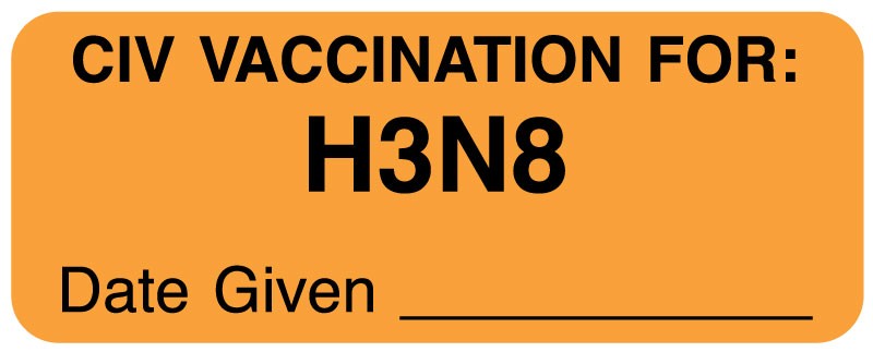 Medical Labels - VAC CIV H3N8 Label, 2-1/4" x 7/8"