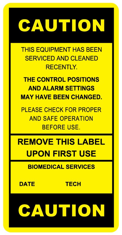 Medical Labels - Alarm Caution, 2" x 4"