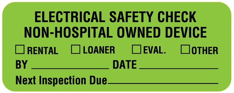 Medical Labels - Electrical Equipment Safety Label, 2-1/4" x 7/8"