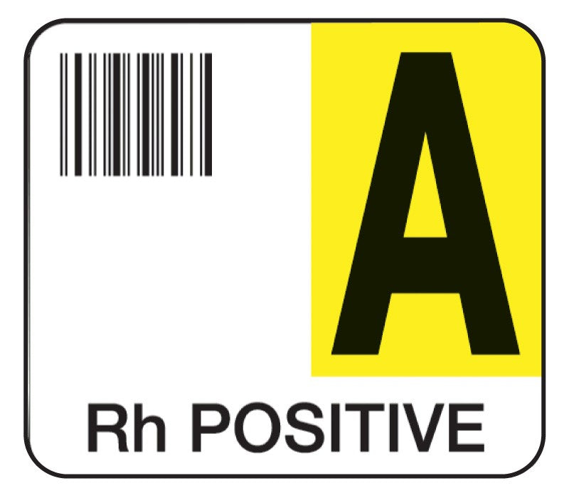 Medical Labels - Codabar ABO Group Label, 1-7/10" x 1-1/2"
