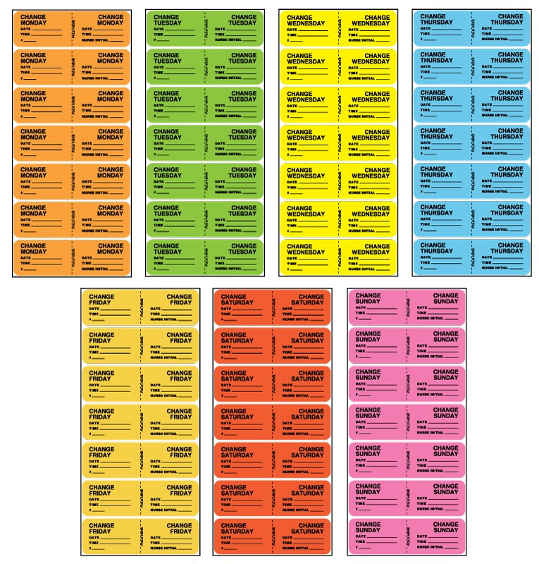 Medical Labels - Sheeted Change Minder Set, 3" x 7/8"