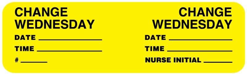Medical Labels - Change Minder Label, 3" x 7/8"