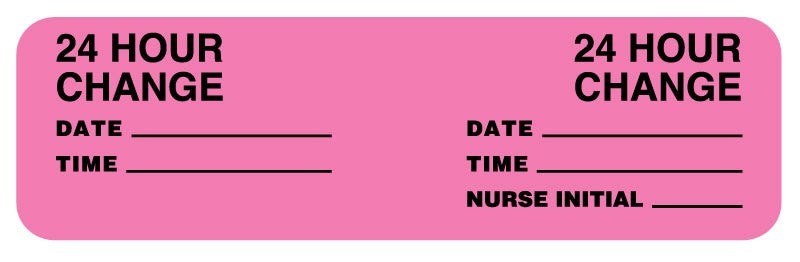 Medical Labels - Tubing Change Label, 3" x 7/8"