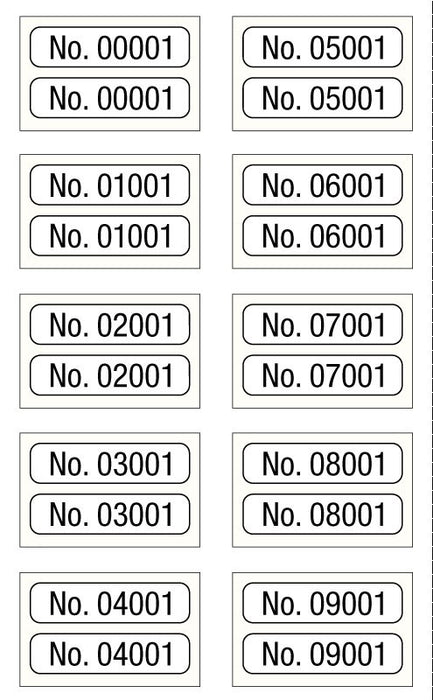 Medical Labels - Consecutive Number Label Set, 1" x 1/4"