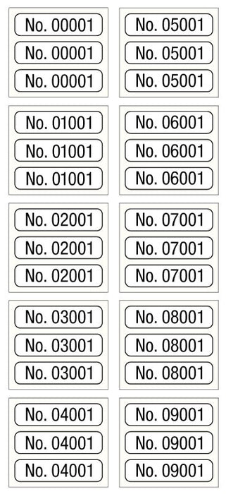 Medical Labels - Consecutive Number Label Set, 1" x 1/4"