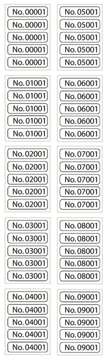 Medical Labels - Consecutive Number Label Set, 1" x 1/4"