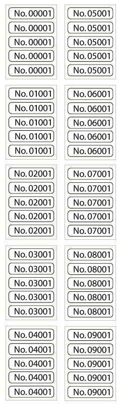 Medical Labels - Consecutive Number Label Set, 1" x 1/4"