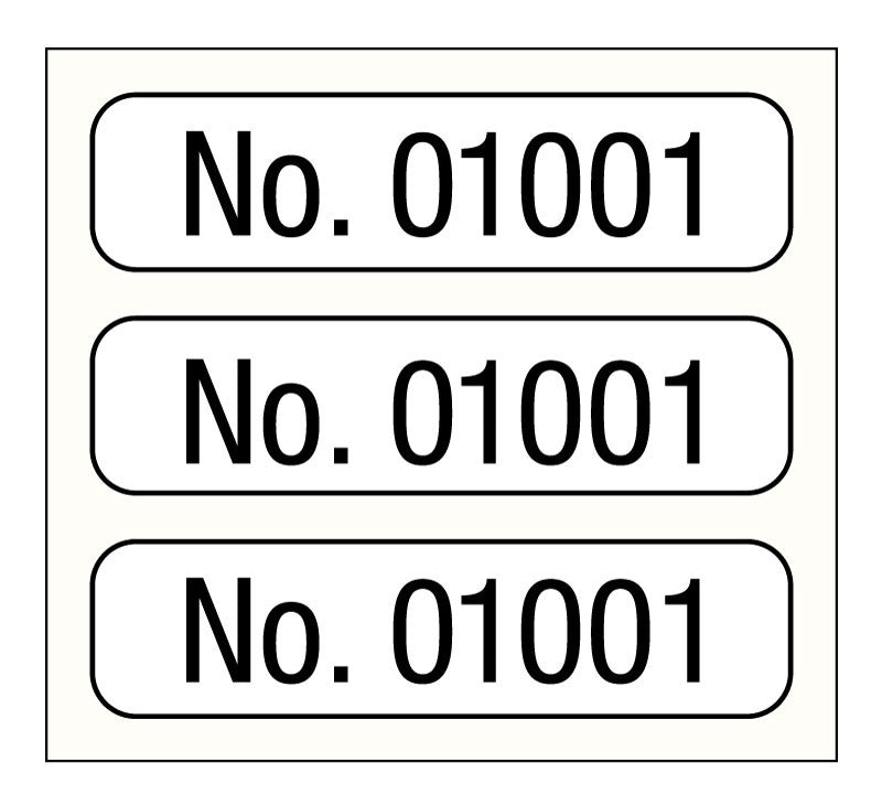 Medical Labels - Consecutive Number Label, 1" x 1/4"