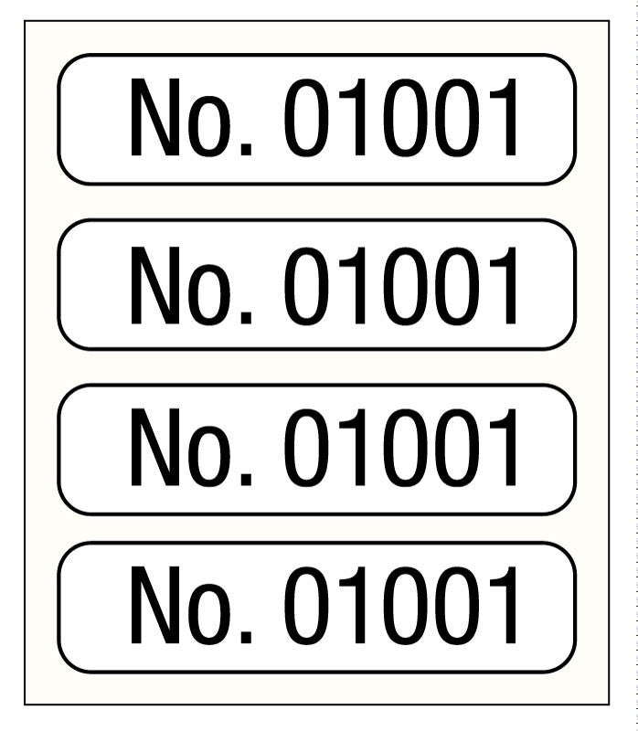 Medical Labels - Consecutive Number Label, 1" x 1/4"