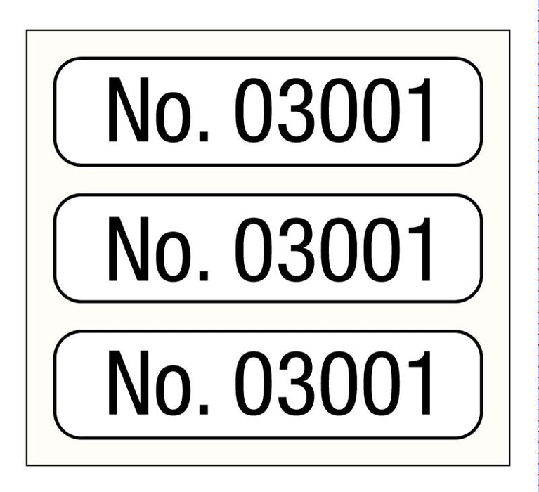 Medical Labels - Consecutive Number Label, 1" x 1/4"
