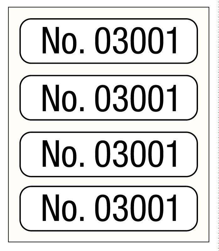 Medical Labels - Consecutive Number Label, 1" x 1/4"