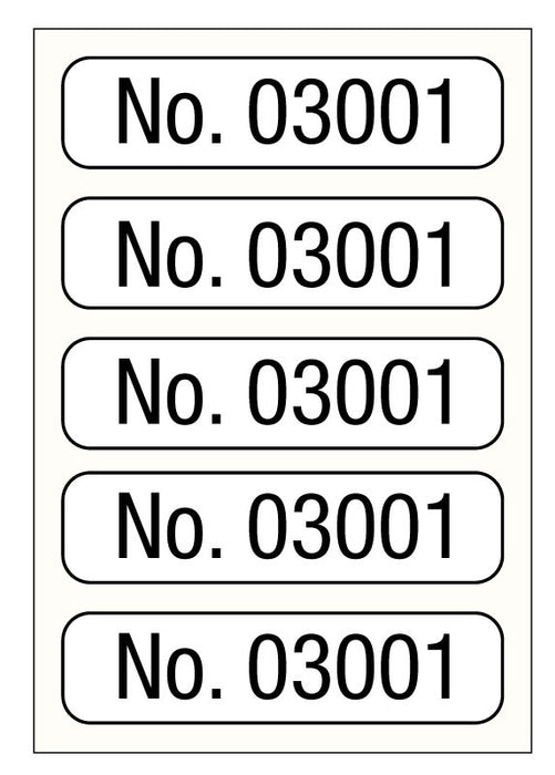 Medical Labels - Consecutive Number Label, 1" x 1/4"