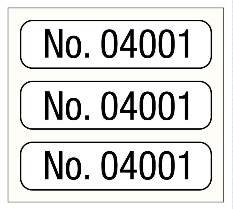 Medical Labels - Consecutive Number Label, 1" x 1/4"