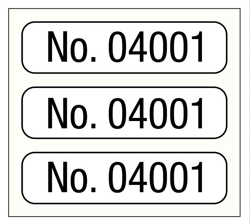 Medical Labels - Consecutive Number Label, 1" x 1/4"