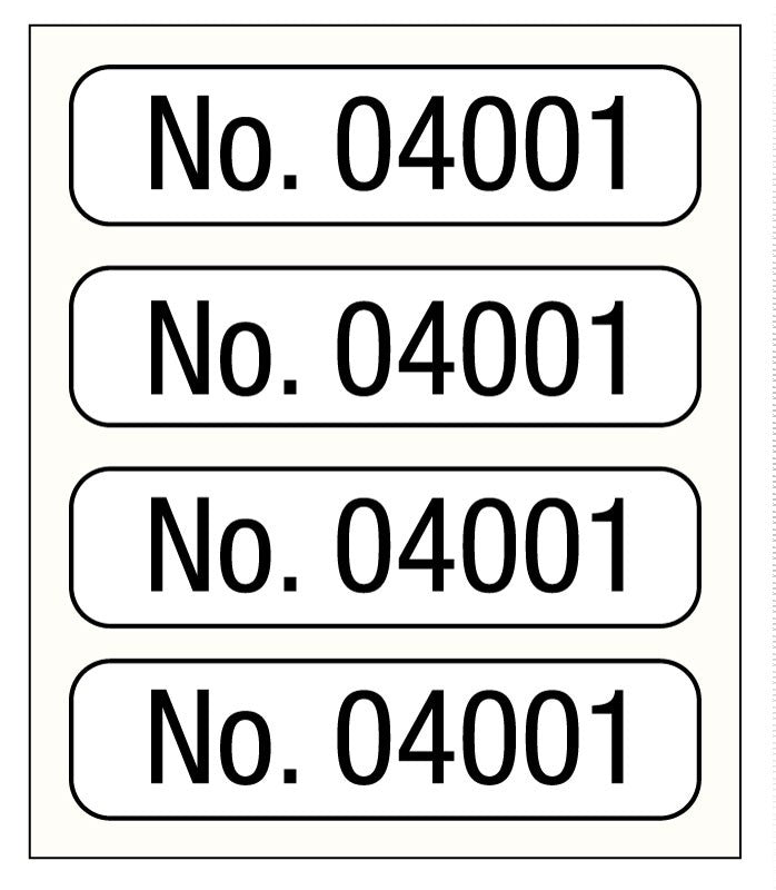 Medical Labels - Consecutive Number Label, 1" x 1/4"