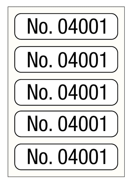 Medical Labels - Consecutive Number Label, 1" x 1/4"
