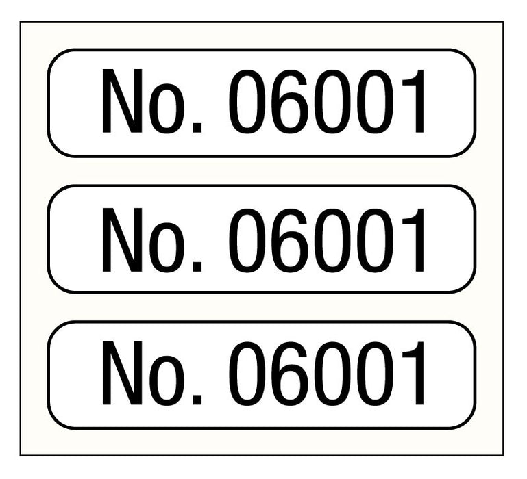 Medical Labels - Consecutive Number Label, 1" x 1/4"