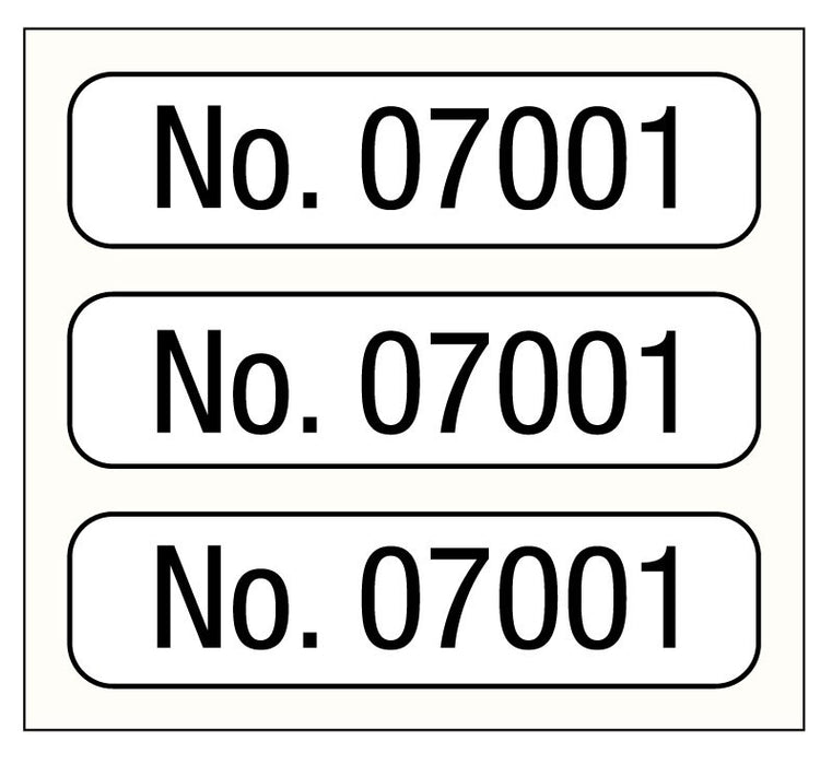 Medical Labels - Consecutive Number Label, 1" x 1/4"