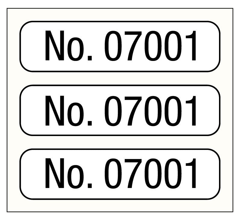Medical Labels - Consecutive Number Label, 1" x 1/4"