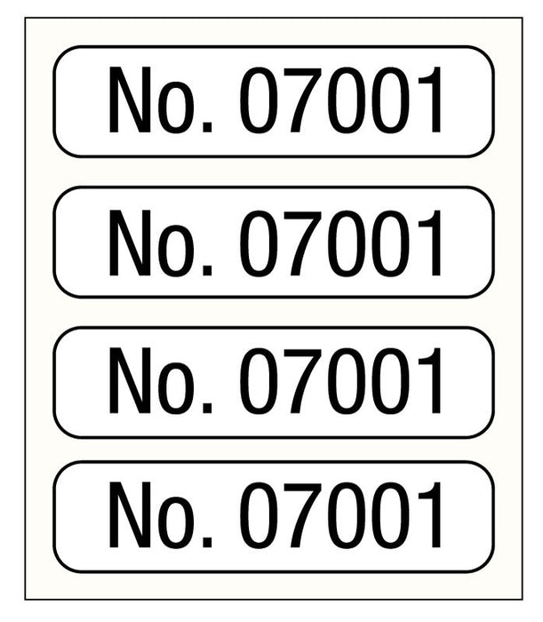 Medical Labels - Consecutive Number Label, 1" x 1/4"