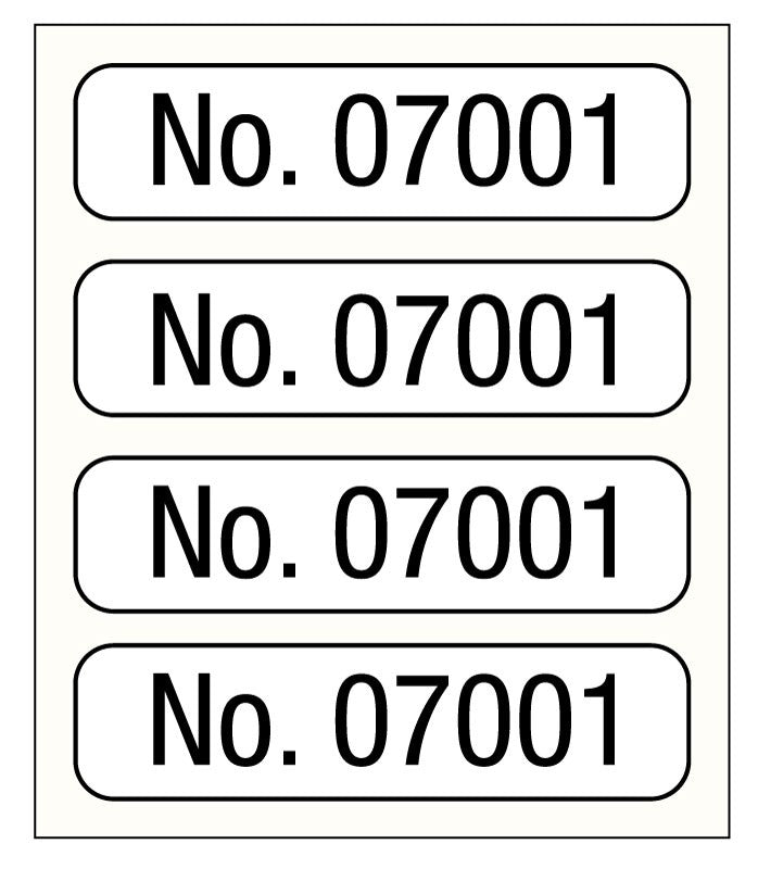 Medical Labels - Consecutive Number Label, 1" x 1/4"