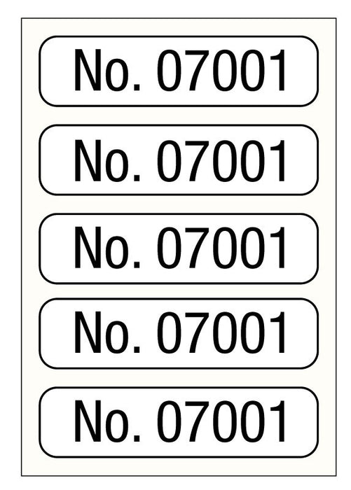 Medical Labels - Consecutive Number Label, 1" x 1/4"