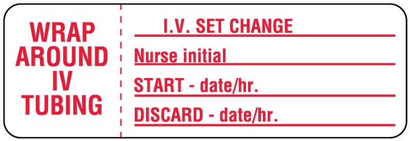 Medical Labels - IV Set Change Label, 3" x 1"