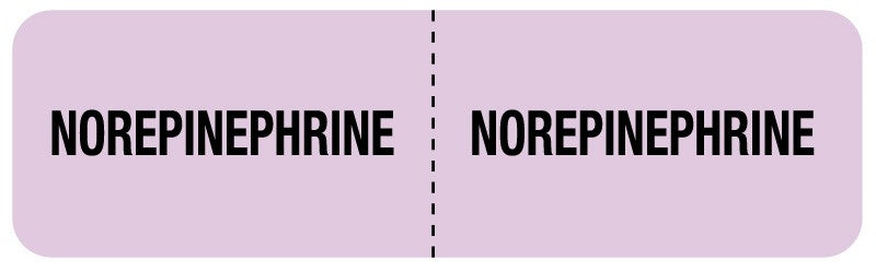Medical Labels - NOREPINEPHRINE, I.V. Line Identification Label, 3" x 7/8"