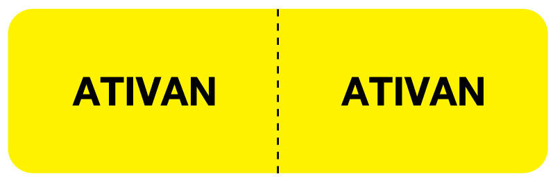 Medical Labels - ATIVAN, I.V. Line Identification Label, 3" x 7/8"