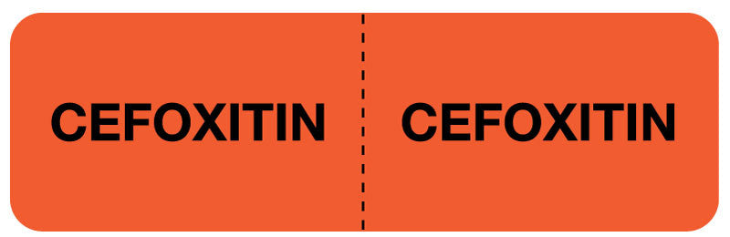 Medical Labels - CEFOXITIN I.V. Line Identification Label, 3" x 7/8"