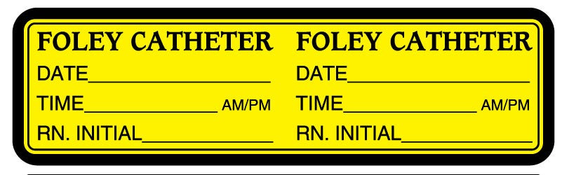 Medical Labels - FOLEY CATHETER, 3" x 7/8"