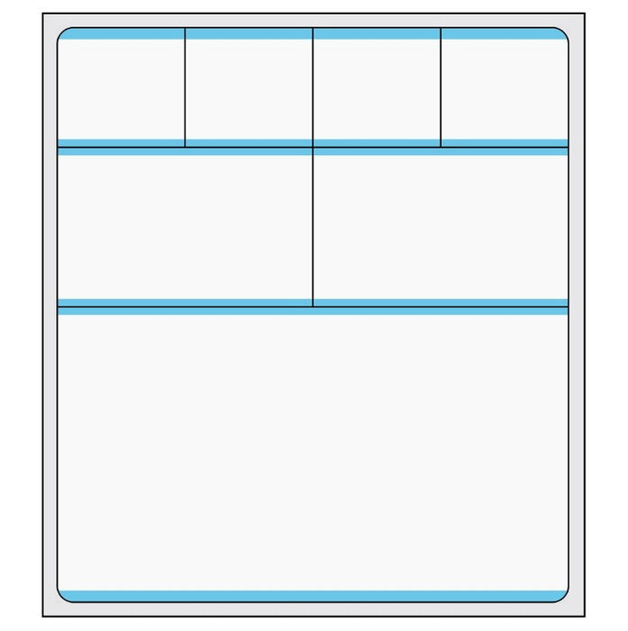 Medical Labels - Cerner Direct Thermal Printer Label, Blue Border, 4" x 4-1/2"