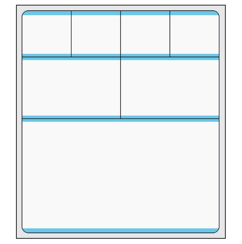 Medical Labels - Cerner Direct Thermal Printer Label, Blue Border, 4" x 4-1/2"