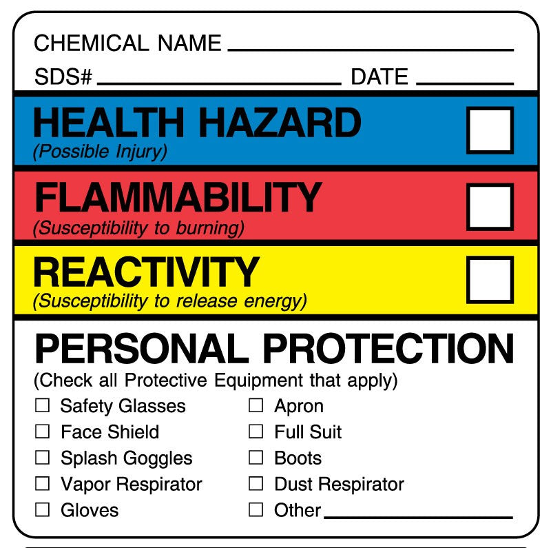 Medical Labels - Chemical Hazard Label, 2-1/4" x 2-1/4"