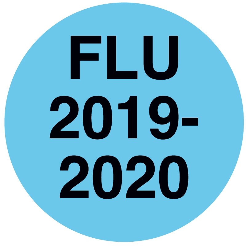 Medical Labels - FLU 2019/2020 - BLUE, 1/2" x 1/2"