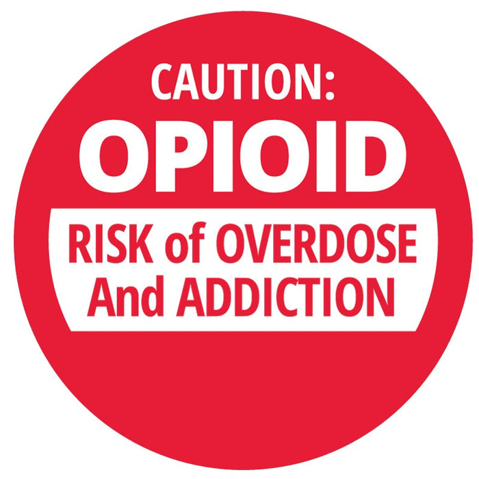 Medical Labels - Opioid Warning, 3/4" Dia