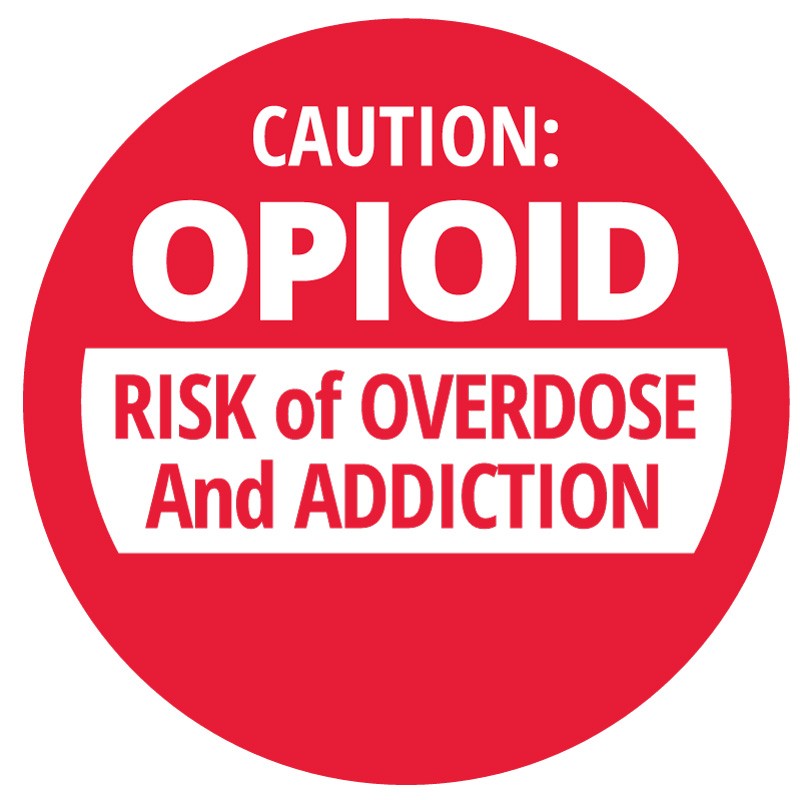 Medical Labels - Opioid Warning, 3/4" Dia