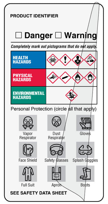 Medical Labels - GHS PPE Label, 2" x 4"