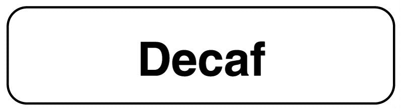 Medical Labels - DECAF, Beverage Labels, 1-1/4" x 5/16"