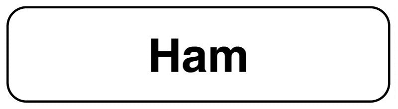 Medical Labels - HAM, Food Identification Labels, 1-1/4" x 5/16"