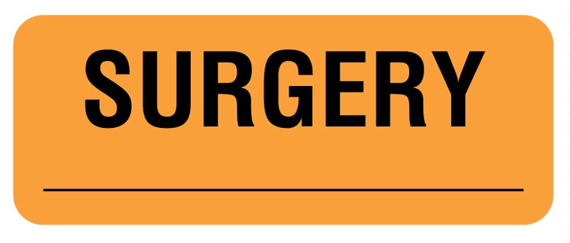 Medical Labels - SURGERY, 2-1/4" X 7/8"