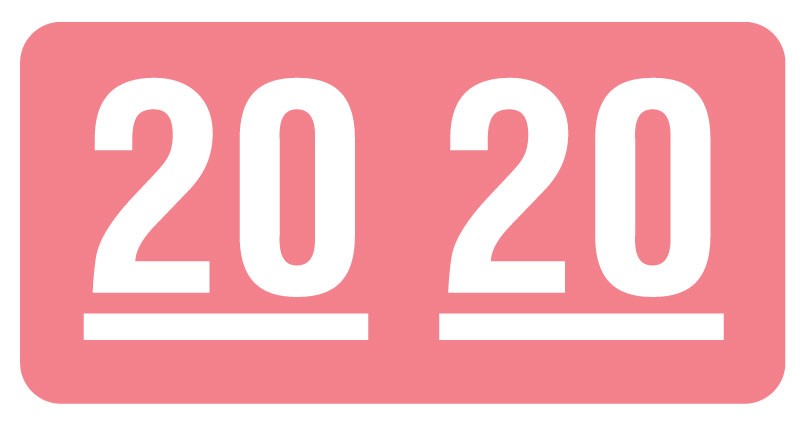 Medical Labels - UAL 2020 Year Label, 1-1/2" x 3/4"