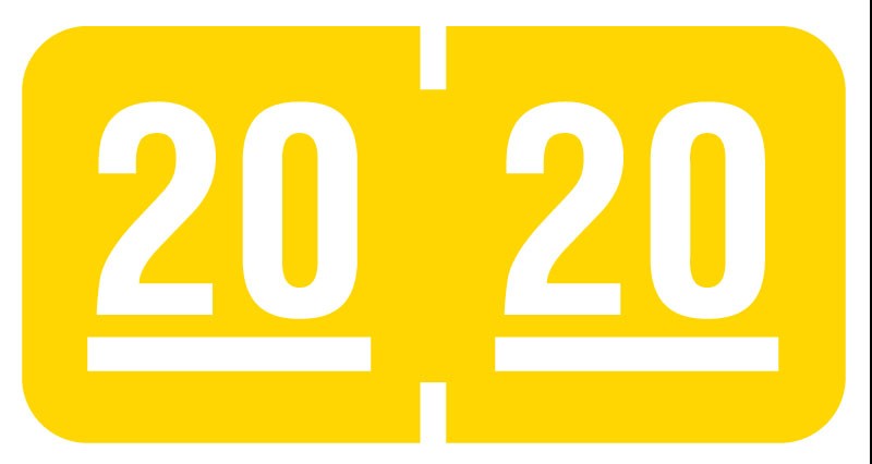 Medical Labels - Smead Compatible 2020 Year Label, 1" x 1/2"