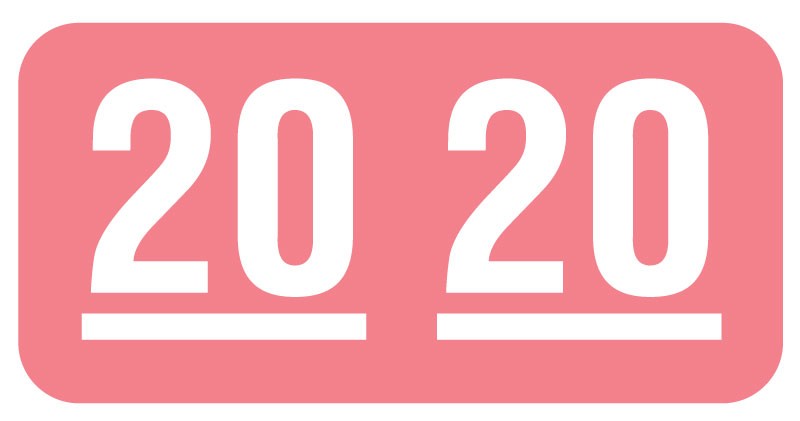 Medical Labels - UAL 2020 Year Label, 1" x 1/2"