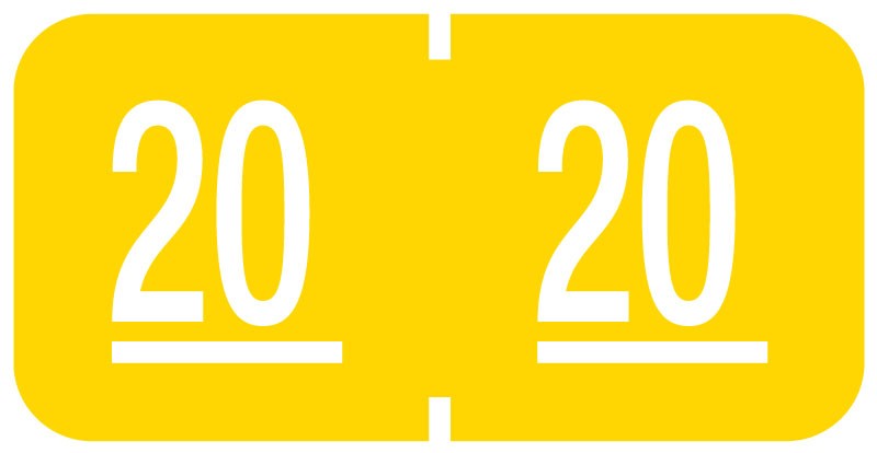 Medical Labels - GBS/VRE 6100 Compatible 2020 Year Label, 1-1/2" x 3/4"