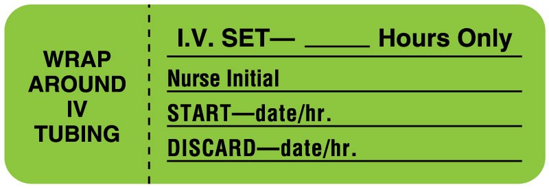 Medical Labels - I.V. Tubing Change Label, 3" x 1"