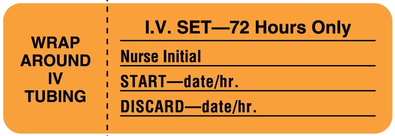 Medical Labels - I.V. Tubing Change Label, 3" x 1"
