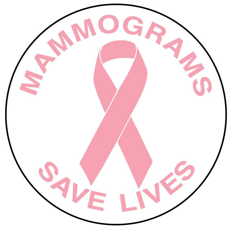 Medical Labels - Mammograms Save Lives, 2" Diameter